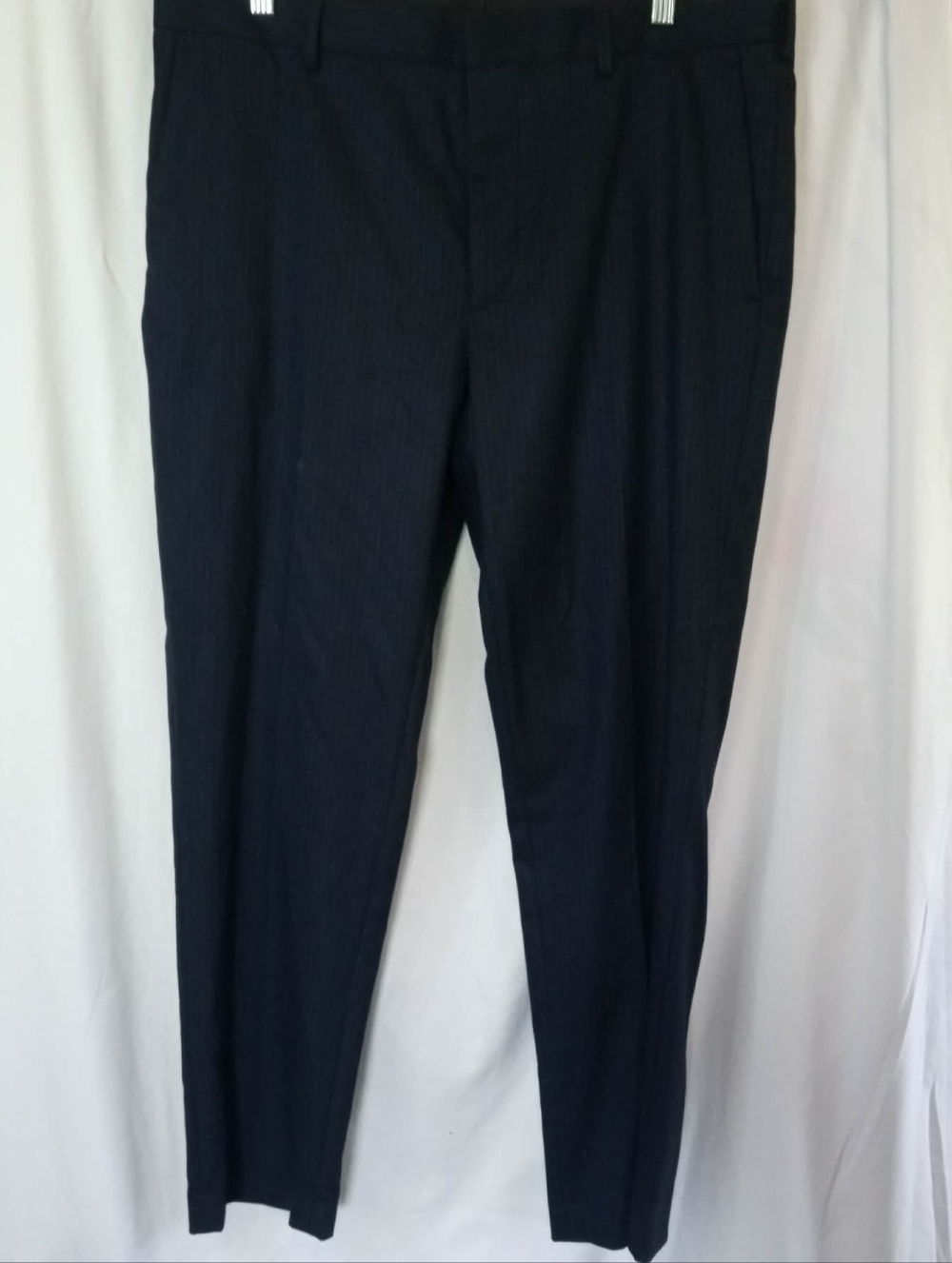 36x30 Murano Alex Fit Mens Dark Navy Pinstripe Dress Pants Modern Comfort Office